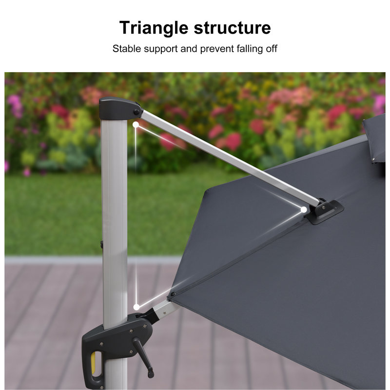 Zander 304cm Cantilever Parasol, Grey