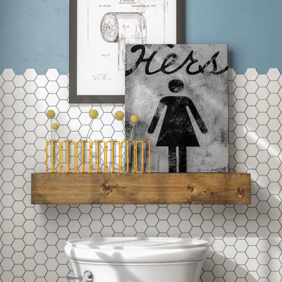 " Hers Distressed Bathroom Sign "