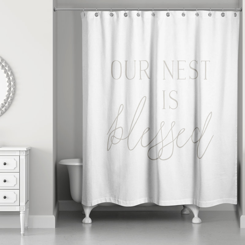 Rideau de douche simple Perine, Blanc