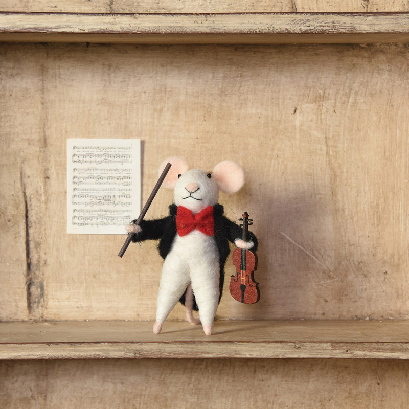 Ornement figurine suspendu violinist mouse