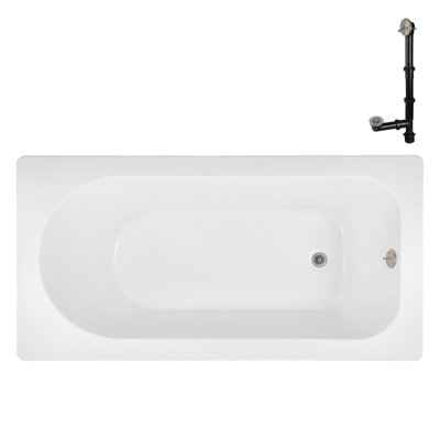 66'' x 34'' Acrylic Soaking Drop-In Bathtub, Drain Included