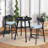Modern Soft Upholstered Wooden Bar Chairs Set Of 2, Counter Height With Backrest And Footrest For Comfortable Seating-1027201777
