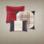 Ensemble de literie confortable pour très grand lit rouge, chevrons en polyester, style maison de campagne