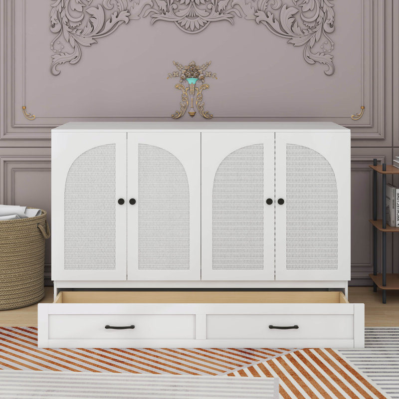 Lit escamotable avec tiroirs Murphy, Grand lit, Blanc
