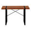 Bureau d'ordinateur, pour bureau à domicile, pour ordinateur portable, 122 cm (48 po), plateau en stratifié brun, structure en métal noir-330438299