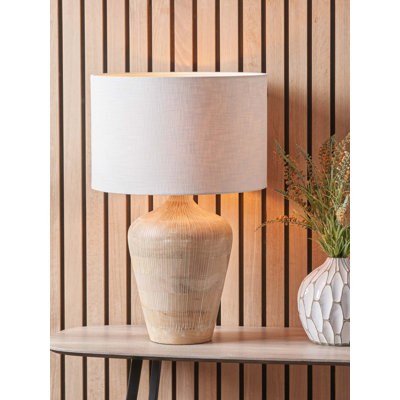 Taika Antique Textured Wood Table Lamp Base