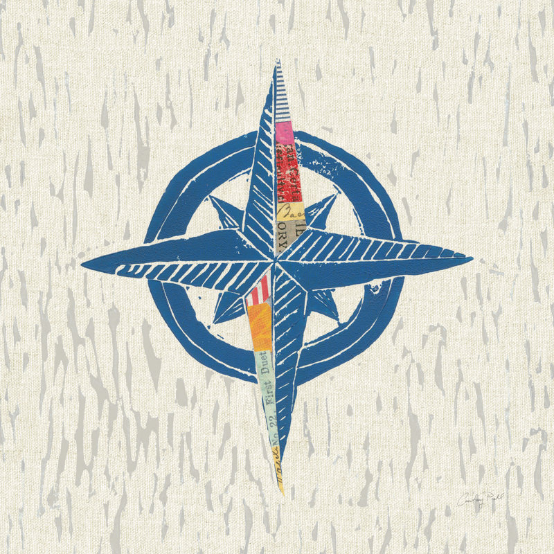 Nautical Collage I On Linen - Wrapped Canvas Painting, 30cm H x 30cm W x 3.8cm D