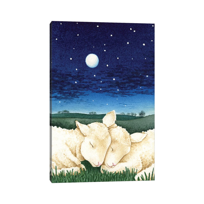 Sleeping Lambs 1 Piece Wrapped Canvas Painting, 20.32 cm H x 30.48 cm W