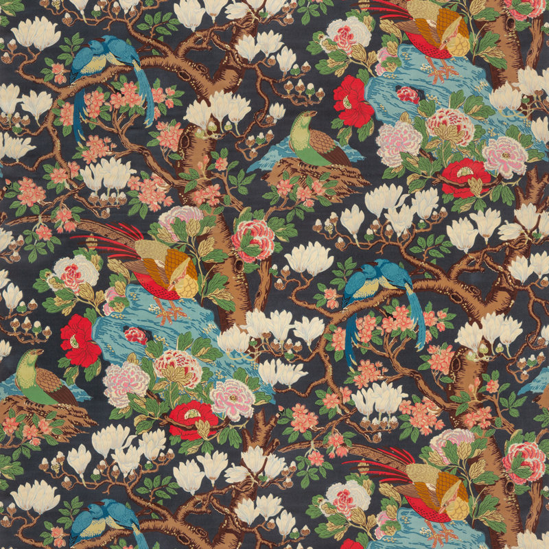 Signature Velvets Rockbird Fabric, Indigo