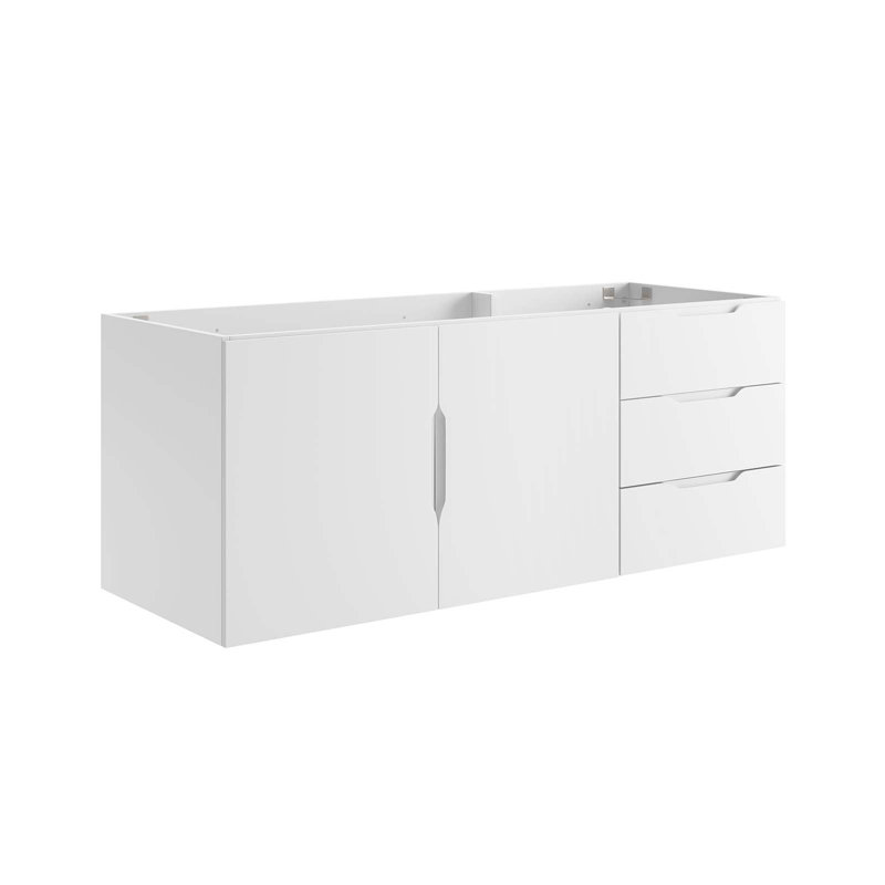 Base de meuble-lavabo simple mural 48 po Modway seulement, Blanc