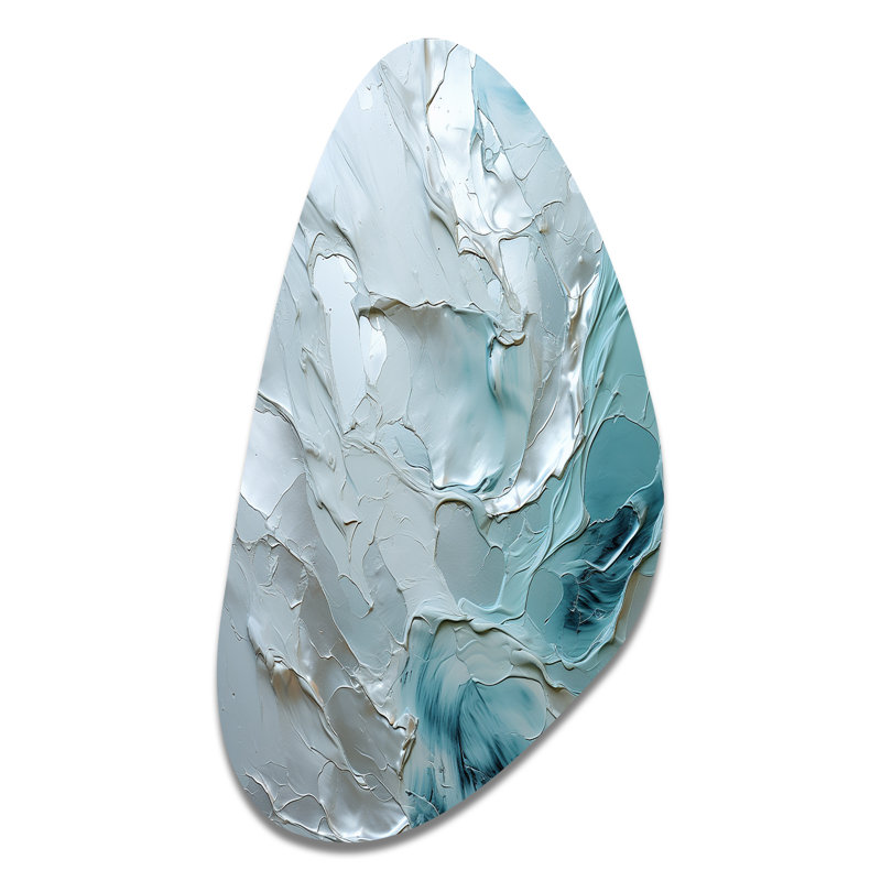 Silver Shimmer - Abstract Landscapes Fall Shape Metal Wall Sculpture, 31" H x 17" W x 1" D