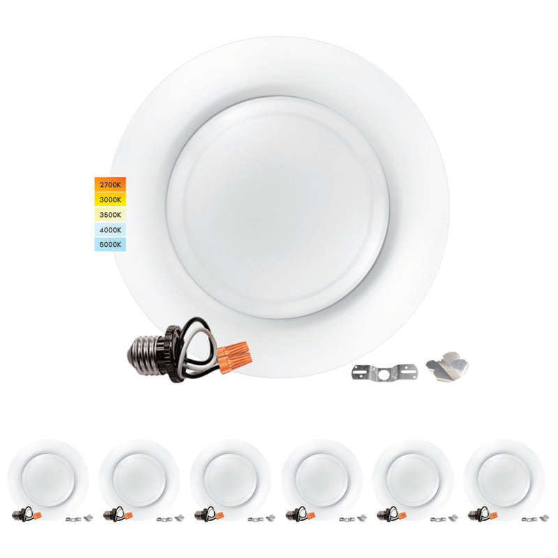 6.2'' Selectable Color Temperature Air-Tight IC Rated LED Retrofit Recessed Lighting Kit