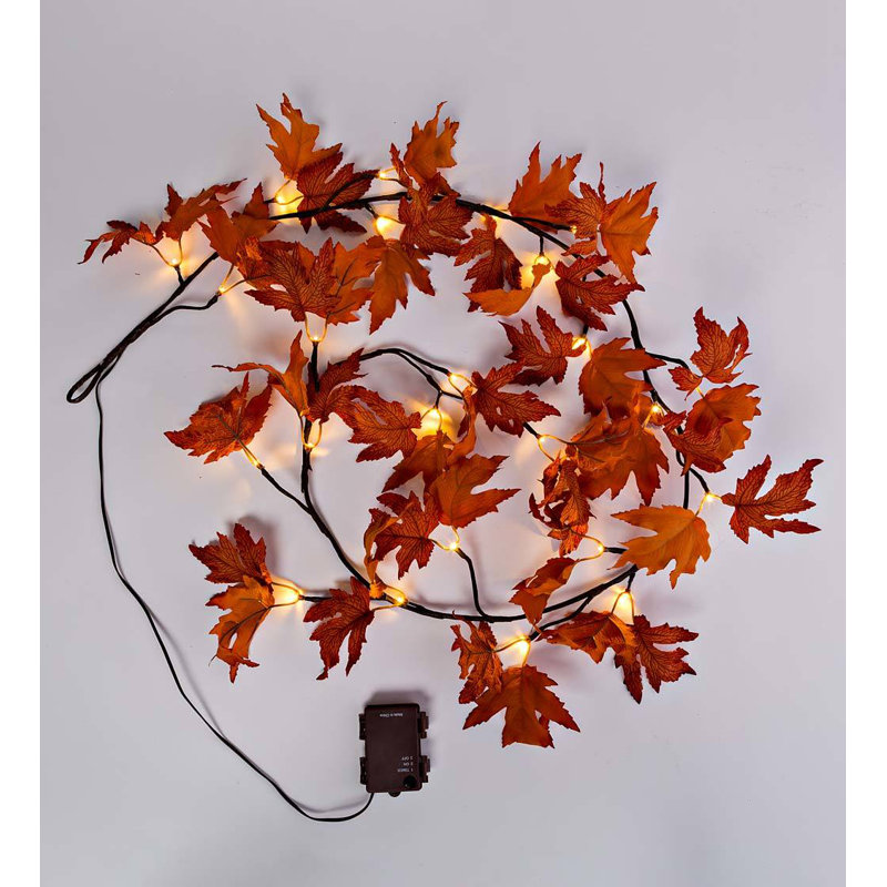 72'' in. Lighted Faux Maple Garland