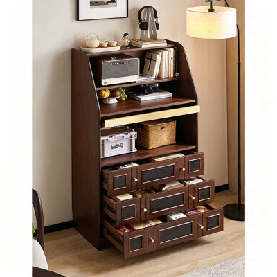Staircase Countertop Brass Accent Cabinet