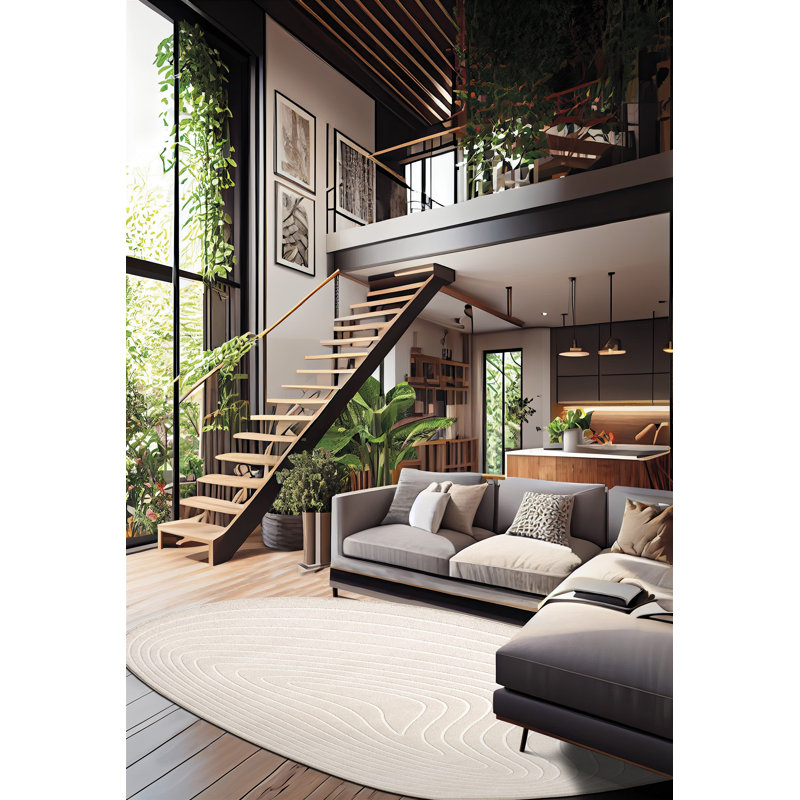 Oval Chouest Abstract Flat Weave Area Rug, Oval 200 x 290 cm