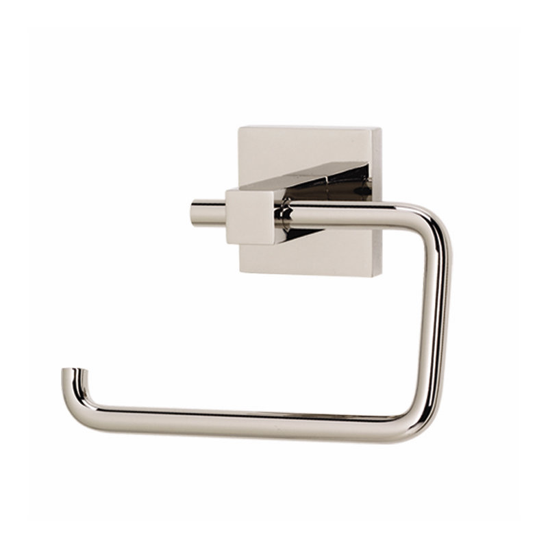 Contemporary I Single Post Wall Mount Toilet Paper Holder, Polished Nickel