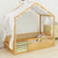 Lit Montessori au sol avec baldaquin, barrières de sécurité et porte pour des chambres d'enfants confortables et ludiques-73203133-73203132