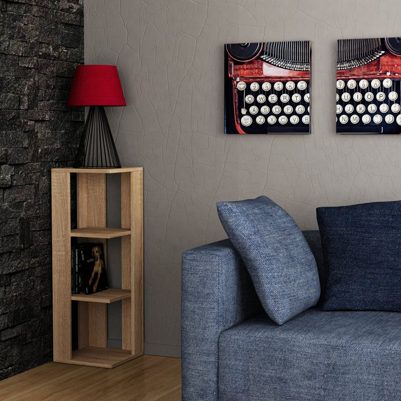 Marcey Corner Bookcase, Oak