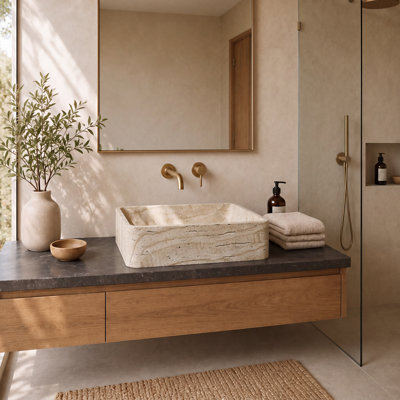 Lavabo vasque rectangulaire 19 po Chloe, lavabo moderne à surface solide, vasque à poser