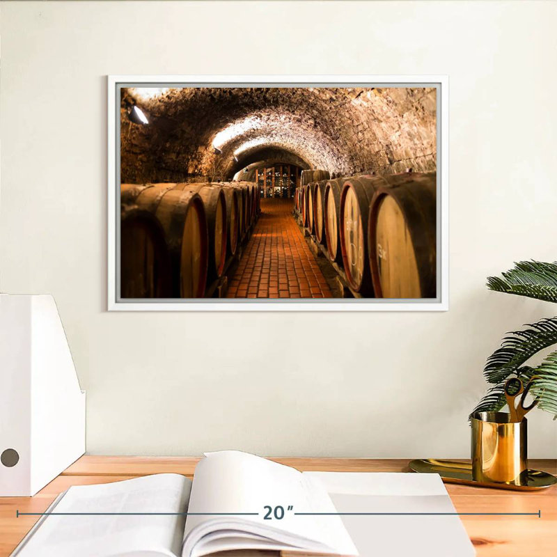 Barils de vin Winery, Cadre flottant blanc, 13 po x 9 po
