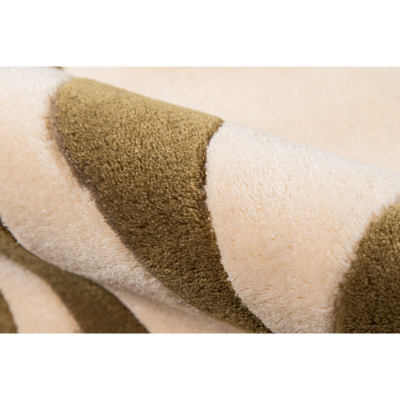 Tapis ivoire touffeté à la main Barbra, Rectangle 8 pi x 10 pi