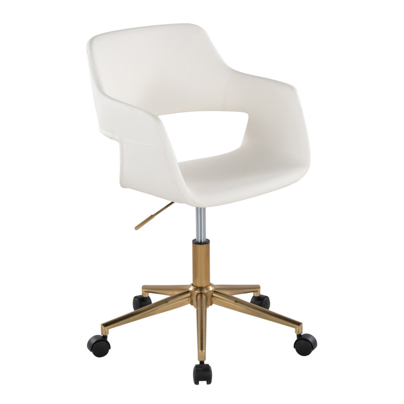 Shai Office Chair, Gold, White