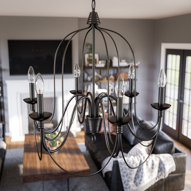 Pannier 6-Light Chandelier - Oil Rubbed Bronze, Blackened Oil Rubbed Bronze