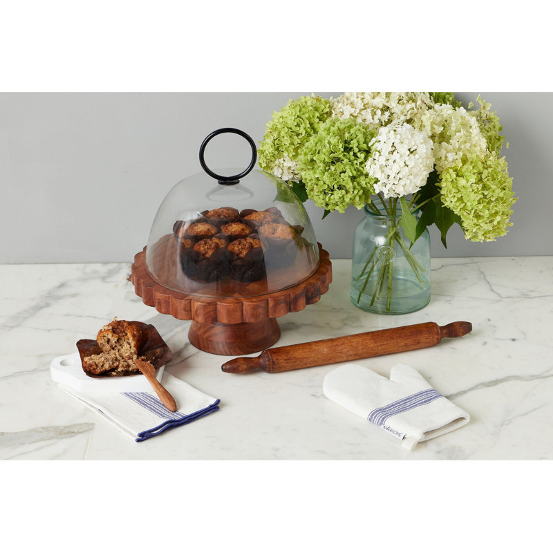 Scalloped Cake Stand - Natural