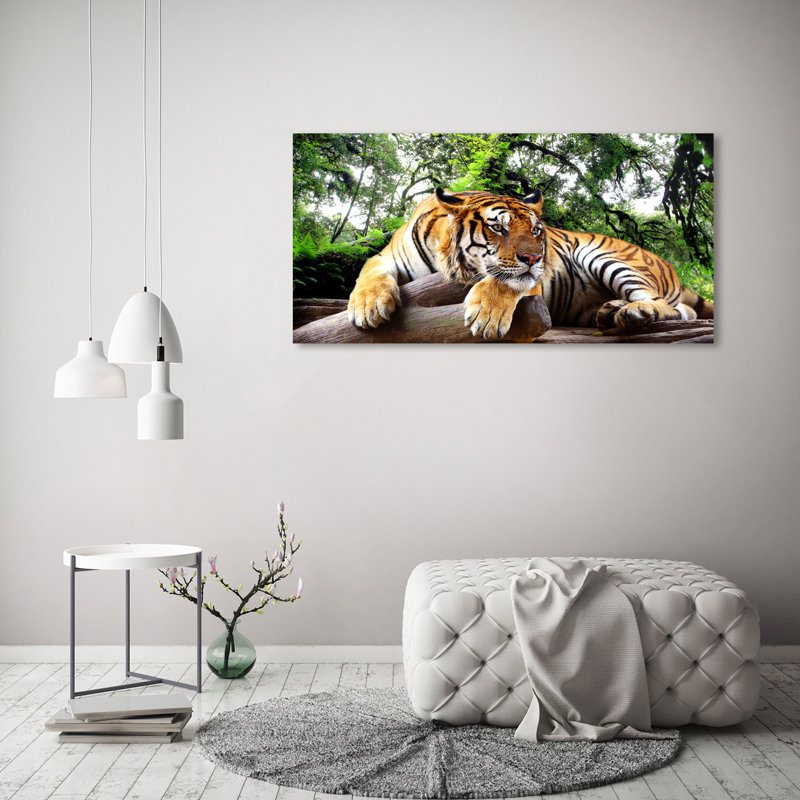 Tiger on the Rock 1 Piece Wrapped Canvas Wall Art