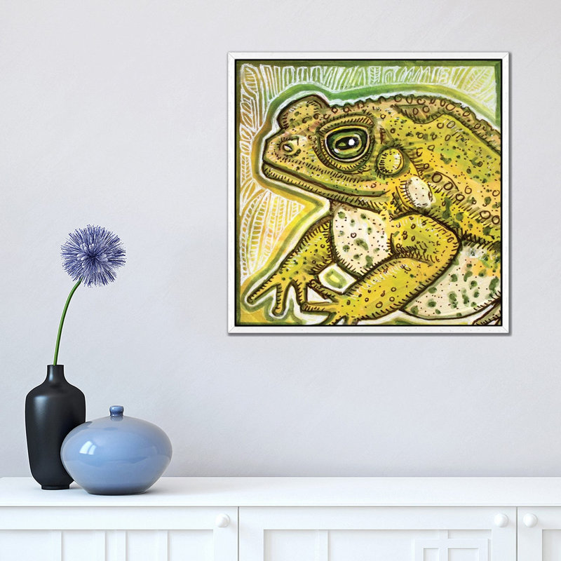 Fat Toad by Lynnette Shelley - Print on Canvas, White Floater Frame, 66.04 cm H x 66.04 cm W
