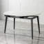 Table de salle à manger ronde de 33,5 po à 51,2 po en pierre frittée extensible blanche