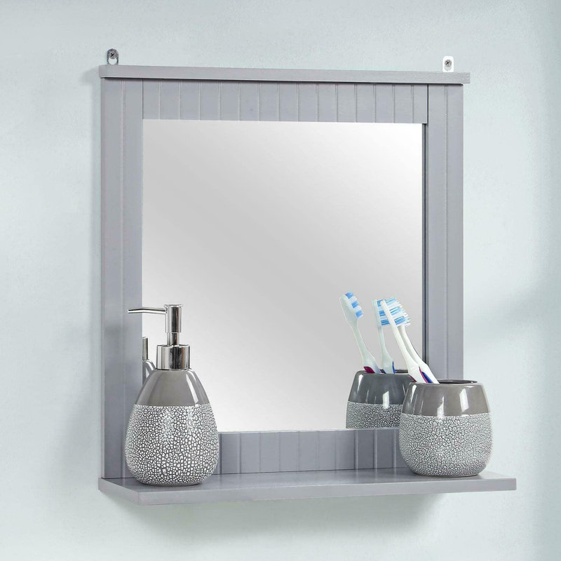 Ganit Flat Wall Mirror with Shelves