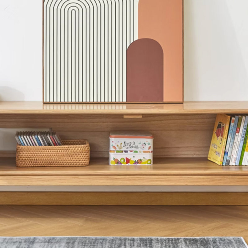 Meuble télé en bois massif, 62.99"