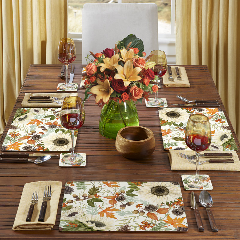 Plastic / Acrylic Floral Rectangle Placemat