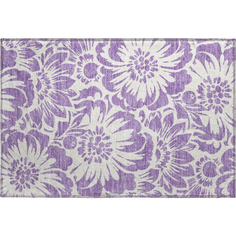 Premium Machine Washable Cerrito AMF551 Purple Rug