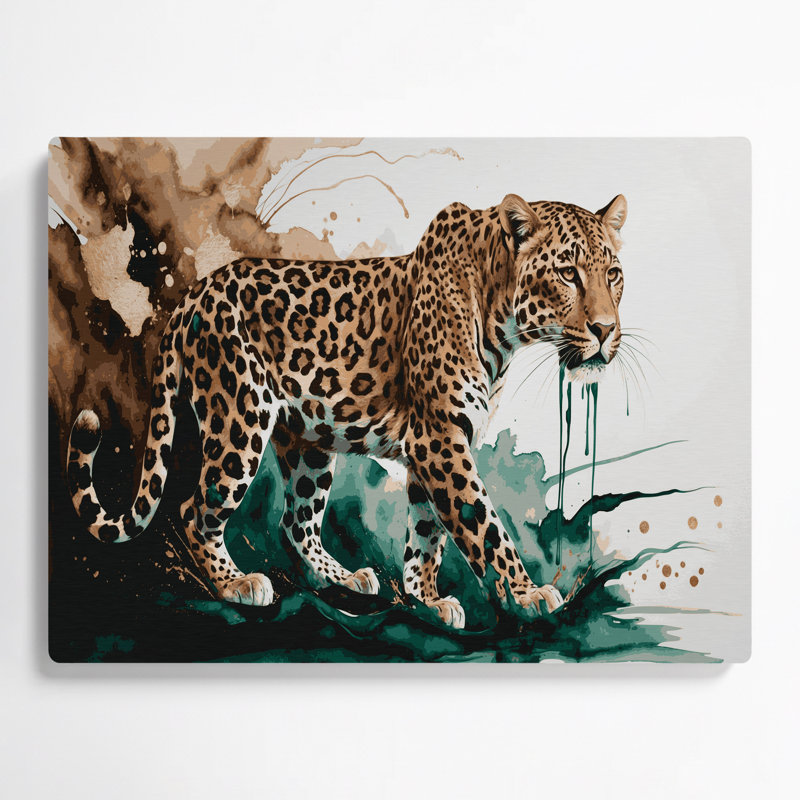 «Big Cats Javan», art mural gris en métal, H 11 po x l 14 po