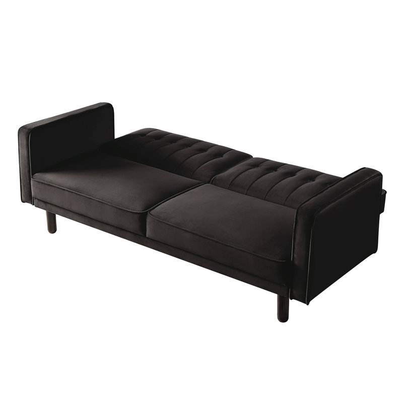Lerae 79 " Velvet Sleeper Sofa Reclining, Dark Brown Velvet