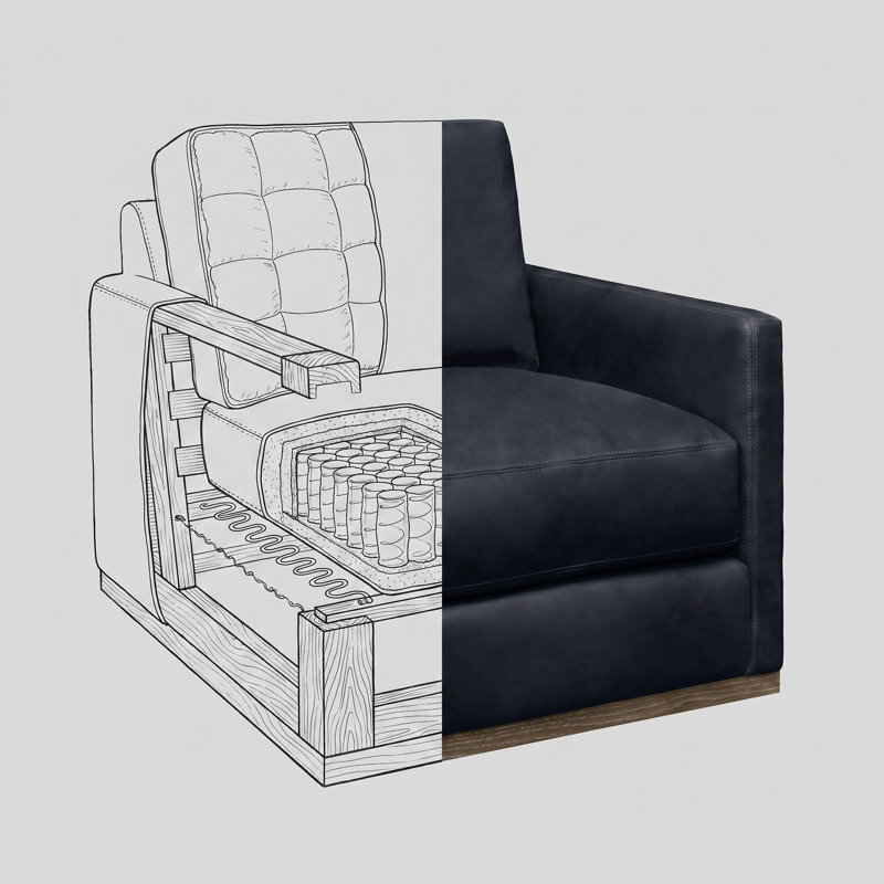 Kukkapalli Leather Swivel Armchair