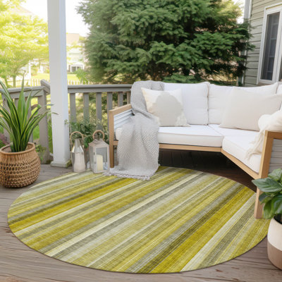 Kinslee Washable Striped Indoor / Outdoor Rug
