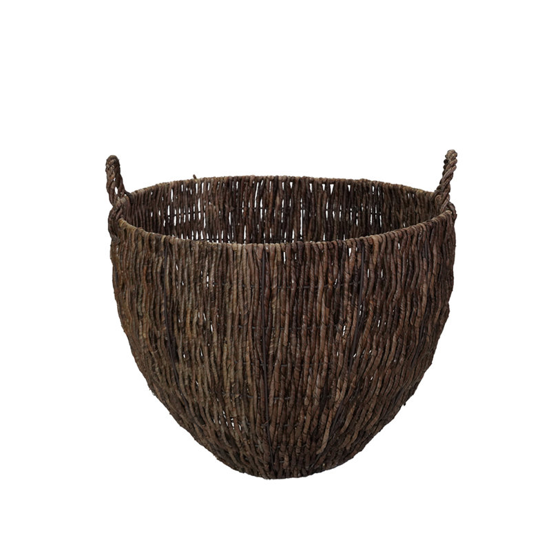 Ensemble de 3 paniers à feuilles de bananier tissés avec poignées