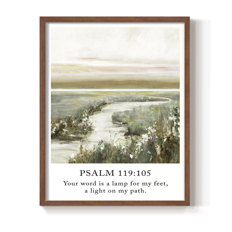 Psaume 23: 6, reproduction encadrée - bois massif, H 11 po x l 9 po, Noyer