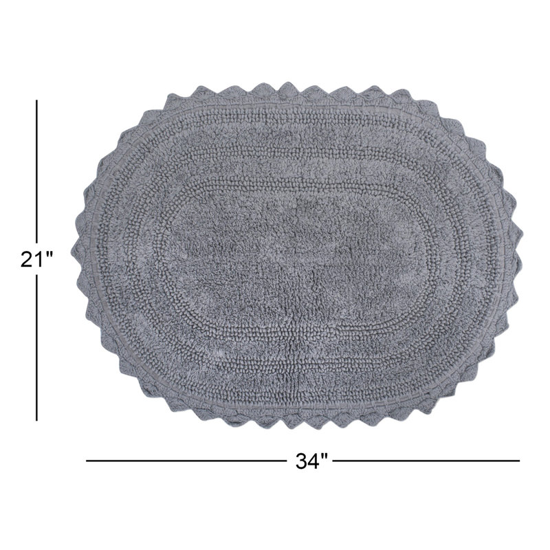 Lisk Bath Rug, 21" W x 34" L, Gray