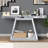 55.9" Modern Luxe Full-Body Mirror Entryway Table With Trapezoid Base – 360° Reflective Console Table