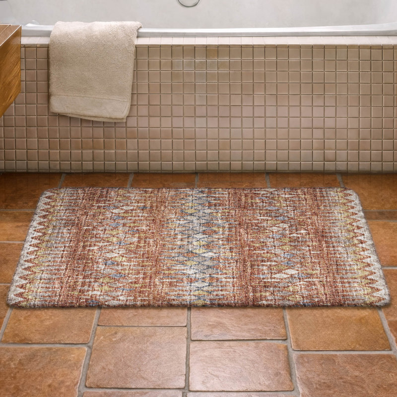 Premium Machine Washable Dream Shag Chevron Rug, 1'8" x 2'6", Spice