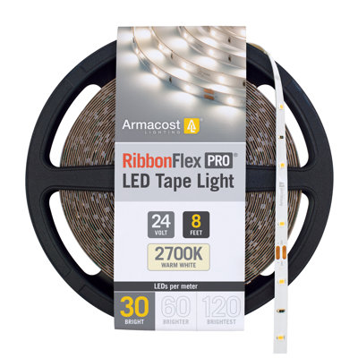 RibbonFlex Pro, 24 V, 2 700 K, 30 DEL / M, IP20, bande lumineuse sous l'armoire 2,5 M
