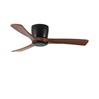 52 Inch Ceiling Fan no light with Remote Control, Low Profile Flush Mount Ceiling Fan without Light,Noiseless Reversible DC Motor with Timer