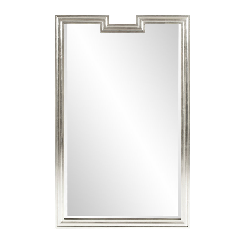 Deschamp Solid Wood Frame Wall Mirror, Silver