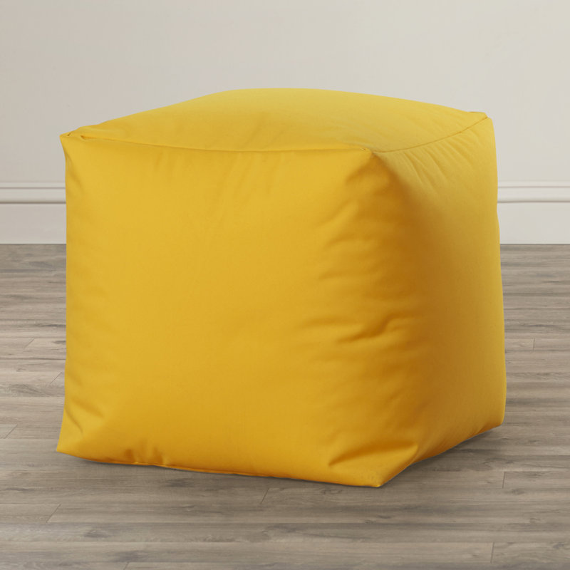 Polyester Outdoor Friendly Refillable Classic Bean Bag, Yellow, Beans