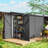 4.6' x 9' Metal Outdoor Storage Shed with Lockable Doors Grey-107382594