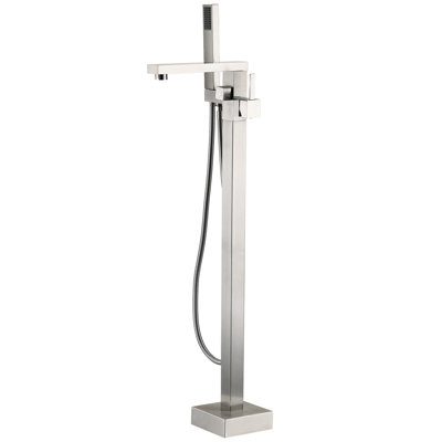 Brushed Nickel Tub Faucet With Hand Shower - Build, 6 In Height, Bathroom Filler 6.02 Product Width,
